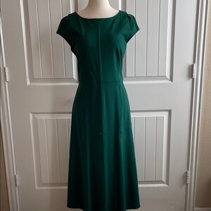 Ann Taylor Deep Green Midi Dress
